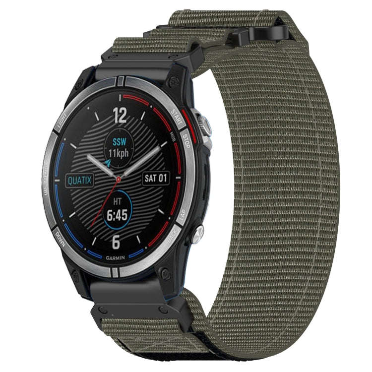 For Garmin Quatix 7 22mm Nylon Hook And Loop Fastener Watch Band(Grey)