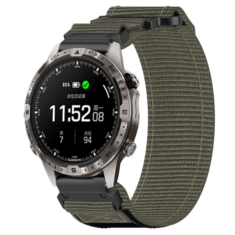 For Garmin MARQ Adventurer Gen 2 22mm Nylon Hook And Loop Fastener Watch Band(Grey)