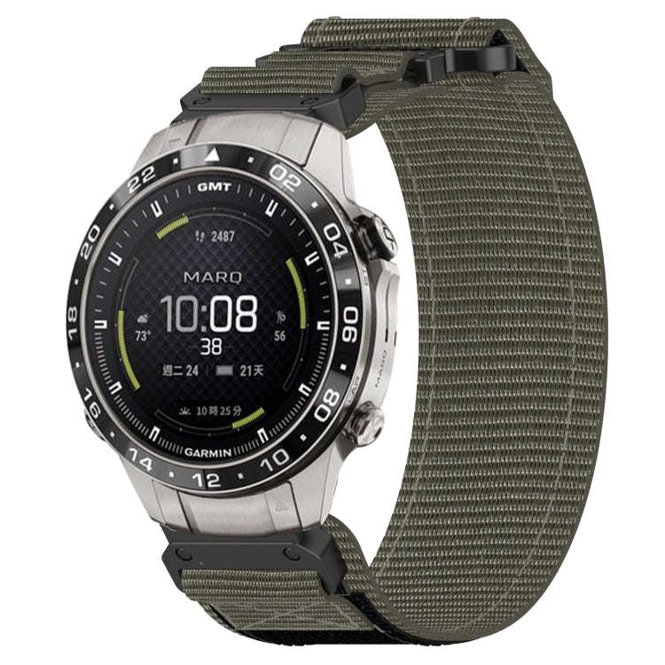 For Garmin MARQ Aviator Gen 2 22mm Nylon Hook And Loop Fastener Watch Band(Grey)