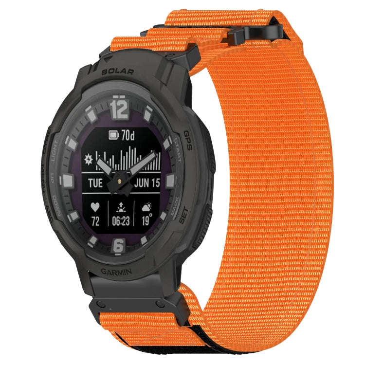 For Garmin Instinct Crossover Solar 22mm Nylon Hook And Loop Fastener Watch Band(Orange)