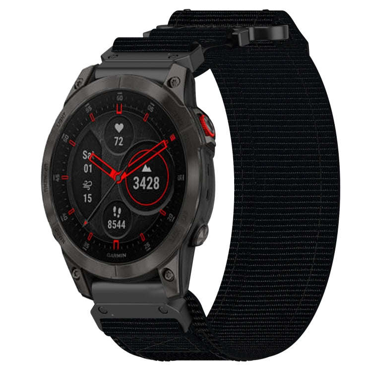 For Garmin EPIX Gen 2 22mm Nylon Hook And Loop Fastener Watch Band(Black)