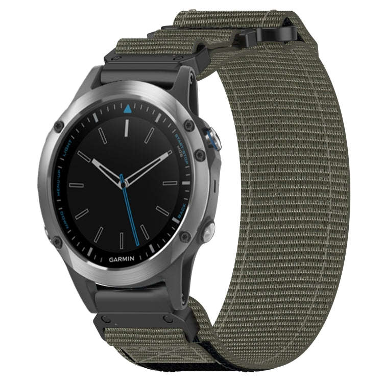 For Garmin Quatix 5 22mm Nylon Hook And Loop Fastener Watch Band(Grey)