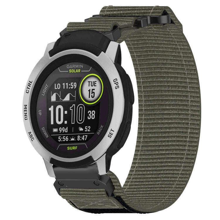For Garmin Instinct 22mm Nylon Hook And Loop Fastener Watch Band(Grey)