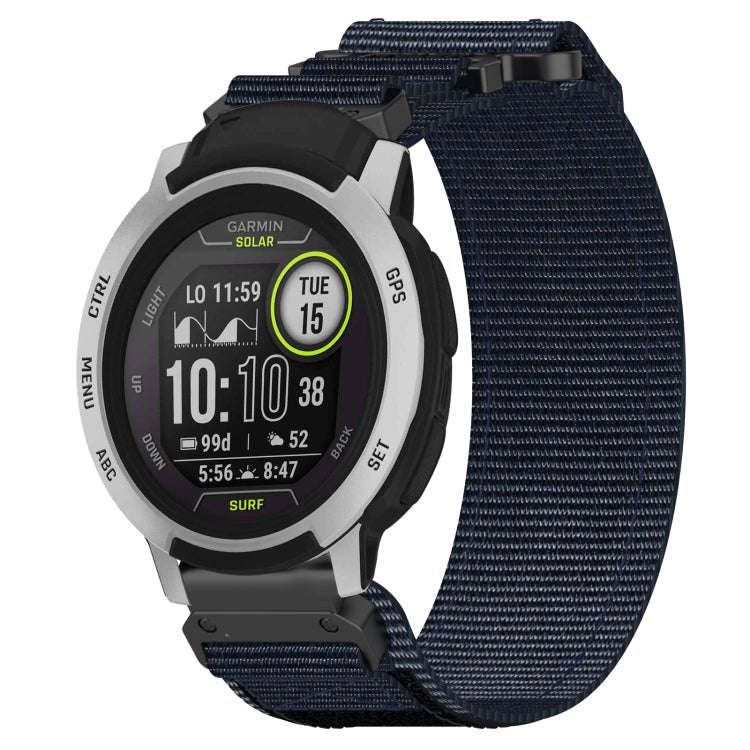 For Garmin Instinct 22mm Nylon Hook And Loop Fastener Watch Band(Blue)