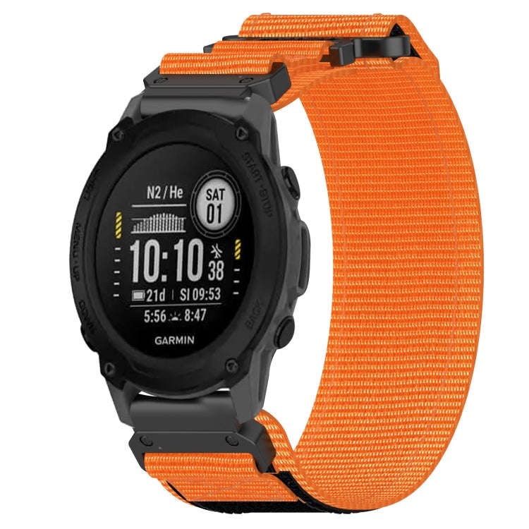 For Garmin Descent G1 22mm Nylon Hook And Loop Fastener Watch Band(Orange)