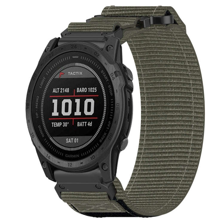 For Garmin Tactix 7 26mm Nylon Hook And Loop Fastener Watch Band(Grey)