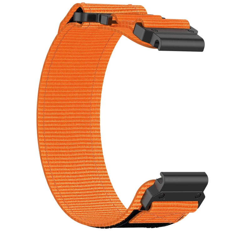 For Garmin Fenix 5X Sapphire 26mm Nylon Hook And Loop Fastener Watch Band(Orange)