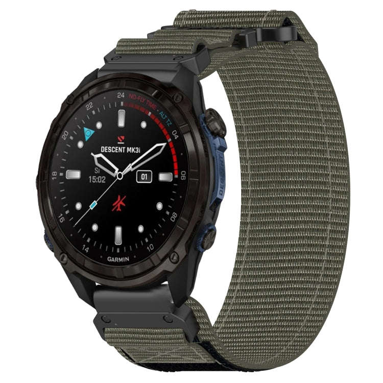 For Garmin Descent Mk3 43mm 20mm Nylon Hook And Loop Fastener Watch Band(Grey)
