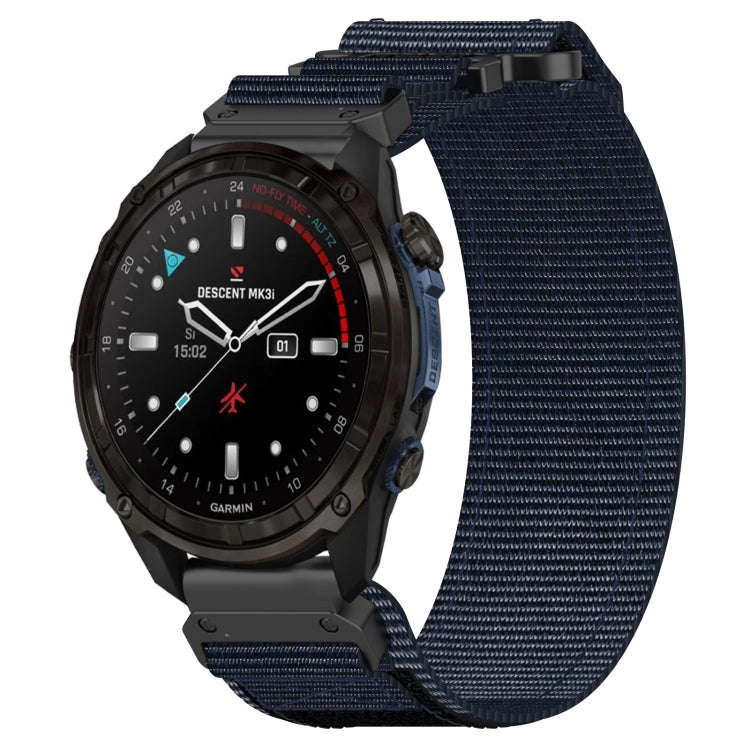 For Garmin Descent Mk3i 43mm 20mm Nylon Hook And Loop Fastener Watch Band(Blue)