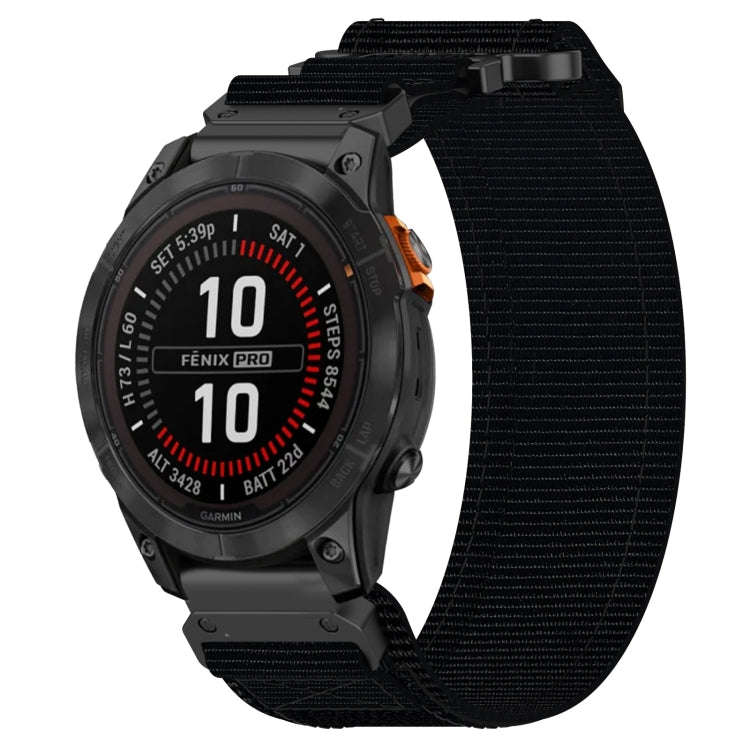For Garmin Fenix 7S Pro 42mm 20mm Nylon Hook And Loop Fastener Watch Band(Black)