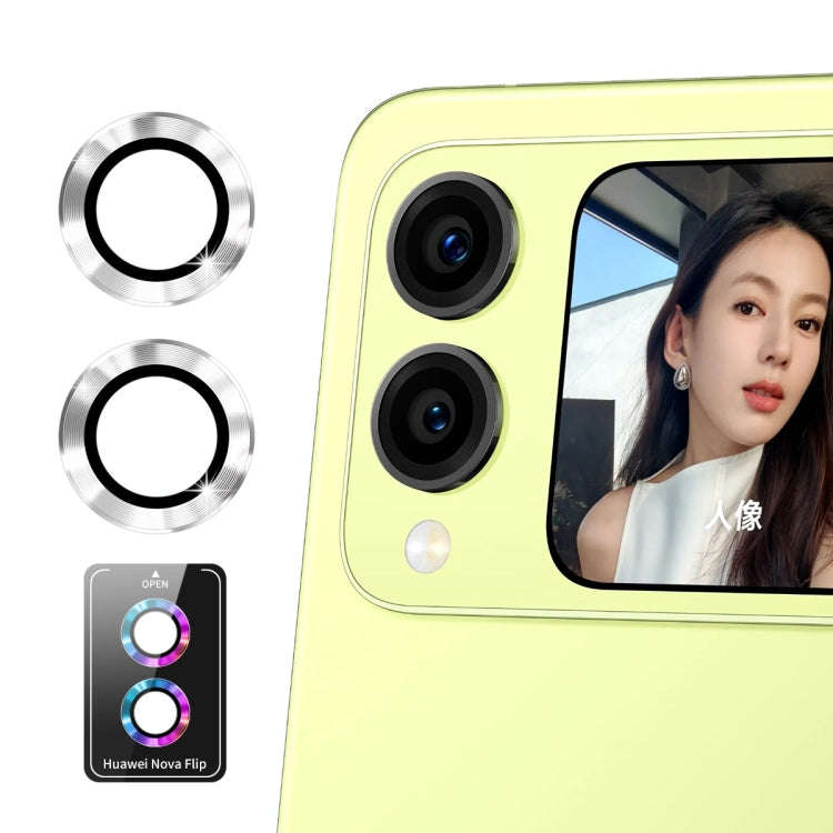 For Huawei nova Flip ENKAY Hat-Prince 9H Rear Camera Lens Aluminium Alloy Tempered Glass Film(Sil...