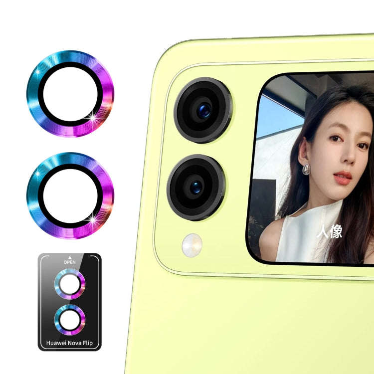 For Huawei nova Flip ENKAY Hat-Prince 9H Rear Camera Lens Aluminium Alloy Tempered Glass Film(Col...