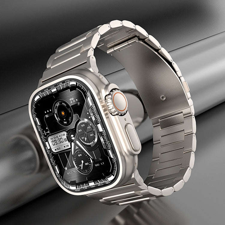 For Apple Watch Series 8 45mm I-Shaped Titanium Watch Band(Grey)