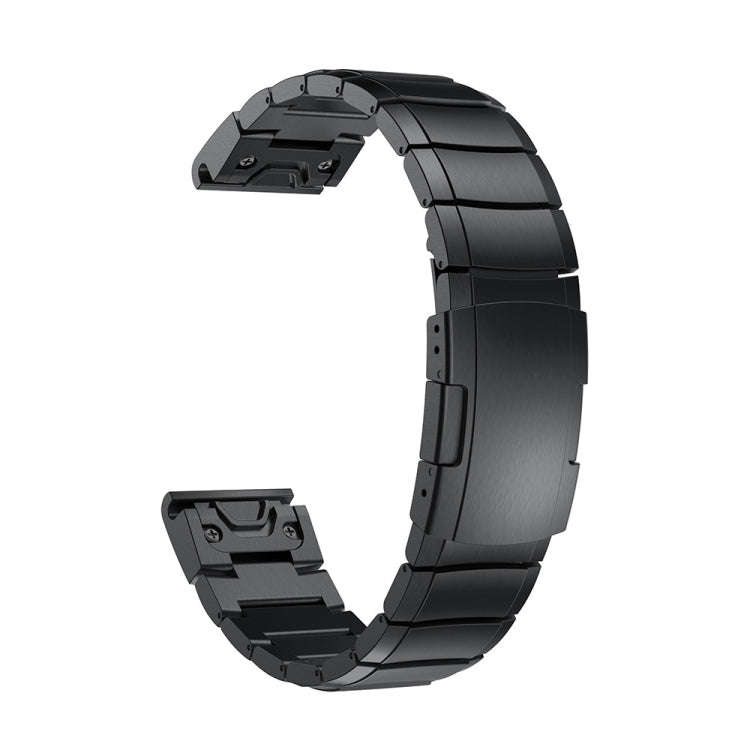 For Garmin Instinct 2S Tortoise Shell 20mm Stainless Steel Watch Band(Black)