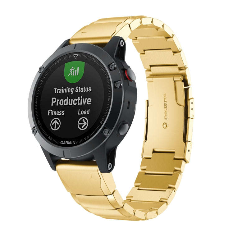 For Garmin Instinct 2S Tortoise Shell 20mm Stainless Steel Watch Band(Gold)
