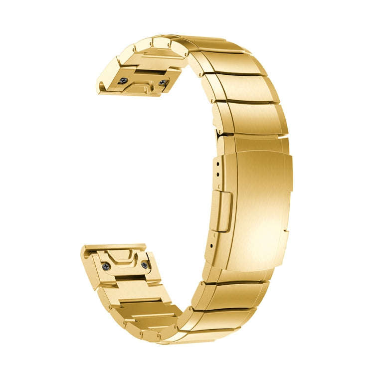 For Garmin Instinct 2S Tortoise Shell 20mm Stainless Steel Watch Band(Gold)