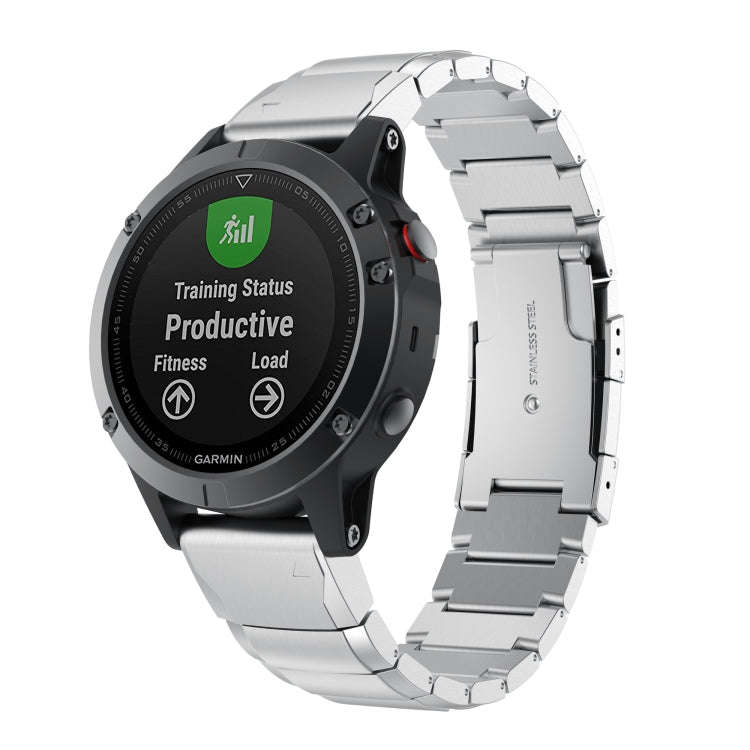 For Garmin Fenix 6S Tortoise Shell 20mm Stainless Steel Watch Band(Sliver)