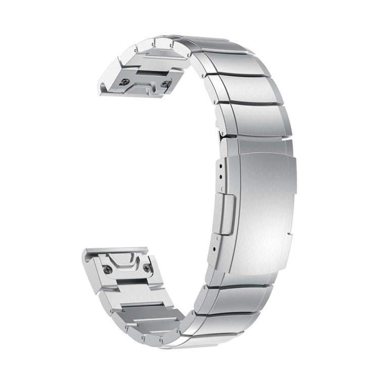 For Garmin Fenix 6S Tortoise Shell 20mm Stainless Steel Watch Band(Sliver)