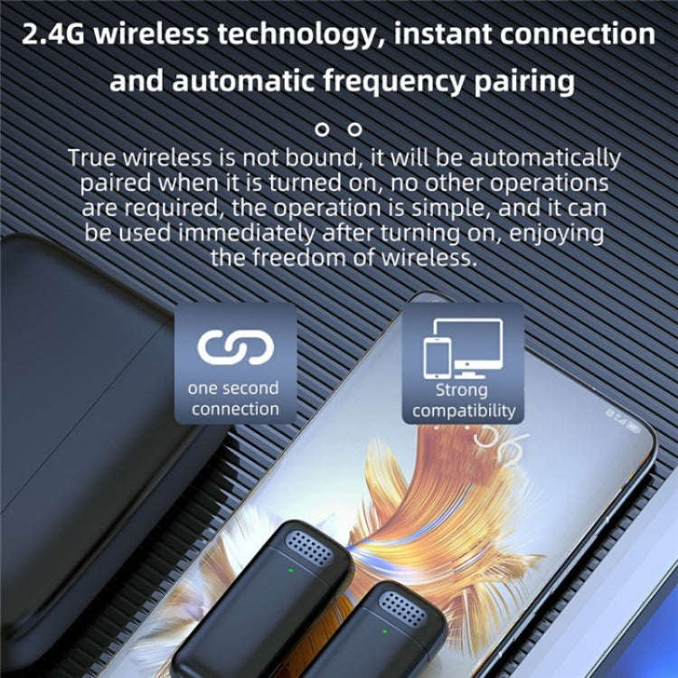 K13 2 in 1 Lavalier Wireless Microphone with 8 Pin Receiver & Charging Station