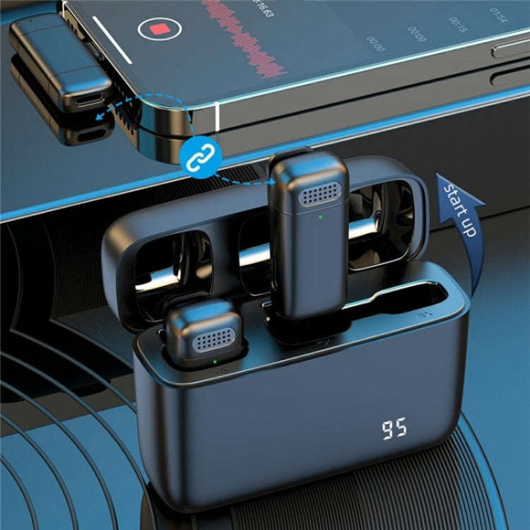 K13 2 in 1 Lavalier Wireless Microphone with 8 Pin Receiver & Charging Station