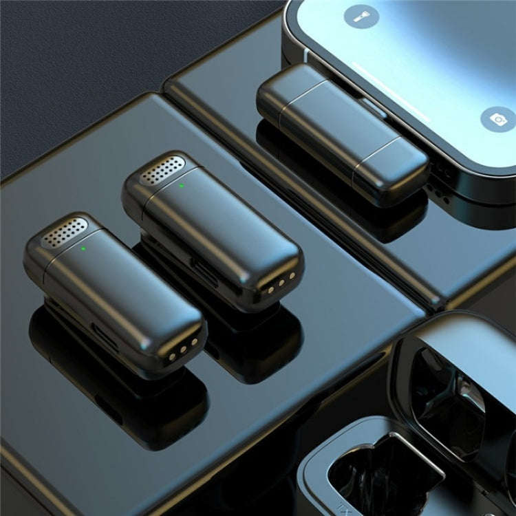 K13 2 in 1 Lavalier Wireless Microphone with 8 Pin Receiver & Charging Station
