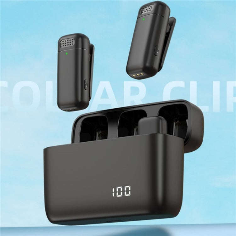 K13 2 in 1 Lavalier Wireless Microphone with USB-C / Type-C Receiver & Charging Station