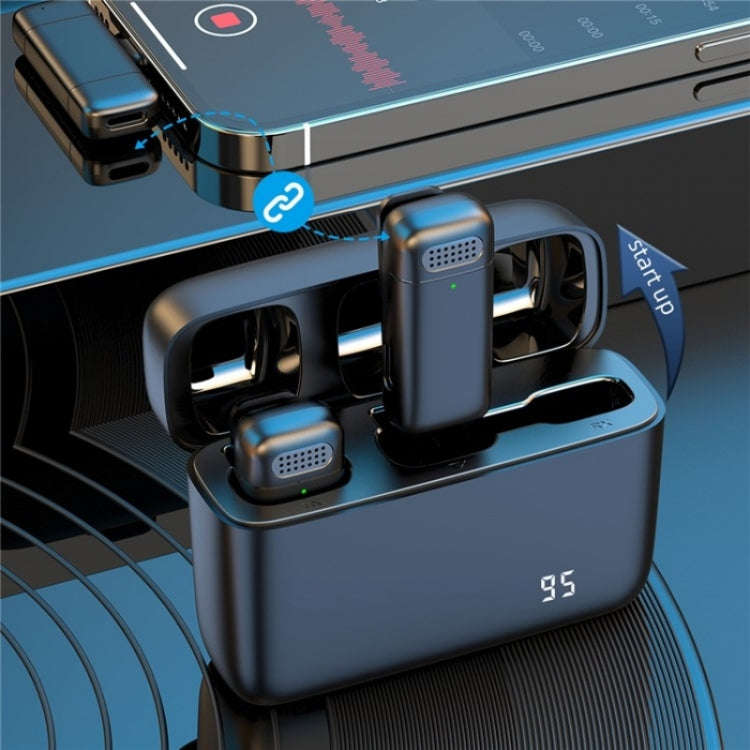 K13 2 in 1 Lavalier Wireless Microphone with USB-C / Type-C Receiver & Charging Station