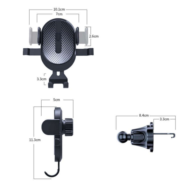 D23+CF Car Air Conditioning Outlet Navigation Mobile Phone Rotation Holder
