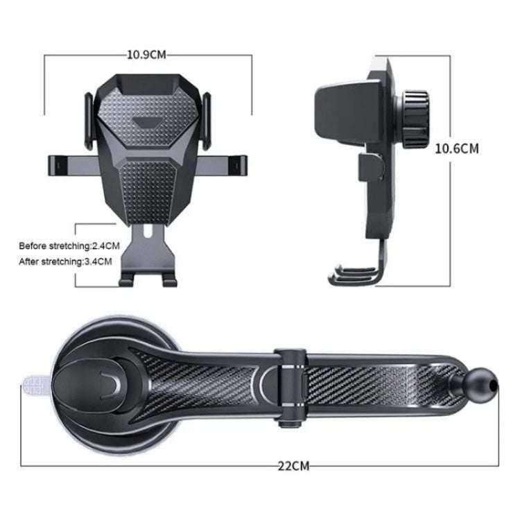 ES25 Nano Silicone Suction Cup Mount Car Dashboard / Windshield Phone Holder