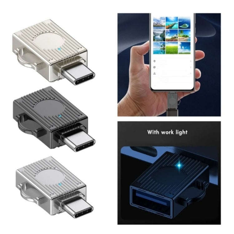 JS-103 USB to Type-C 3.0 Converter High Speed U Disk OTG Adapter(Black)