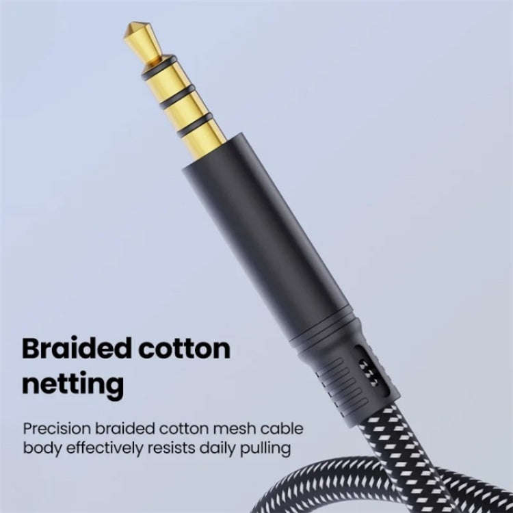 JS-101 USB-C / Type-C to 3.5mm Audio Cable Braided HiFi Sound AUX Cord, Length: 1.2m
