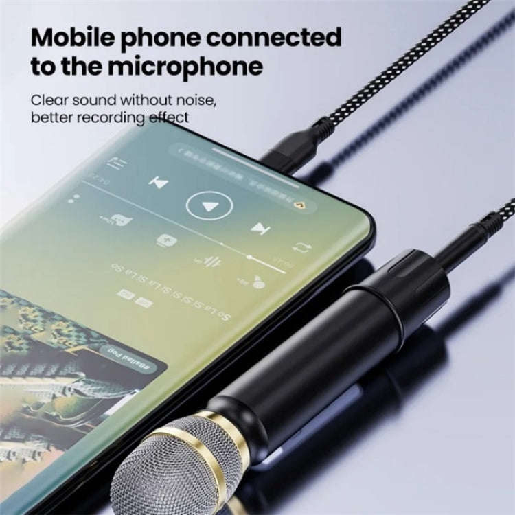 JS-101 USB-C / Type-C to 3.5mm Audio Cable Braided HiFi Sound AUX Cord, Length: 1.2m