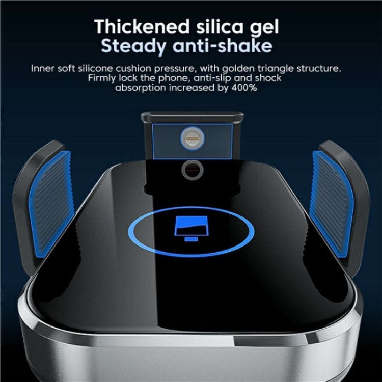 X10s Car Air Vent Hook 66W High Power Intelligent Induction Wireless Charger(Silver)