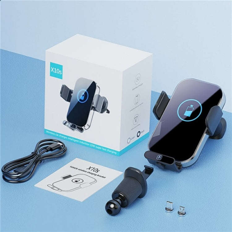 X10s Car Air Vent Hook 66W High Power Intelligent Induction Wireless Charger(Tarnish)