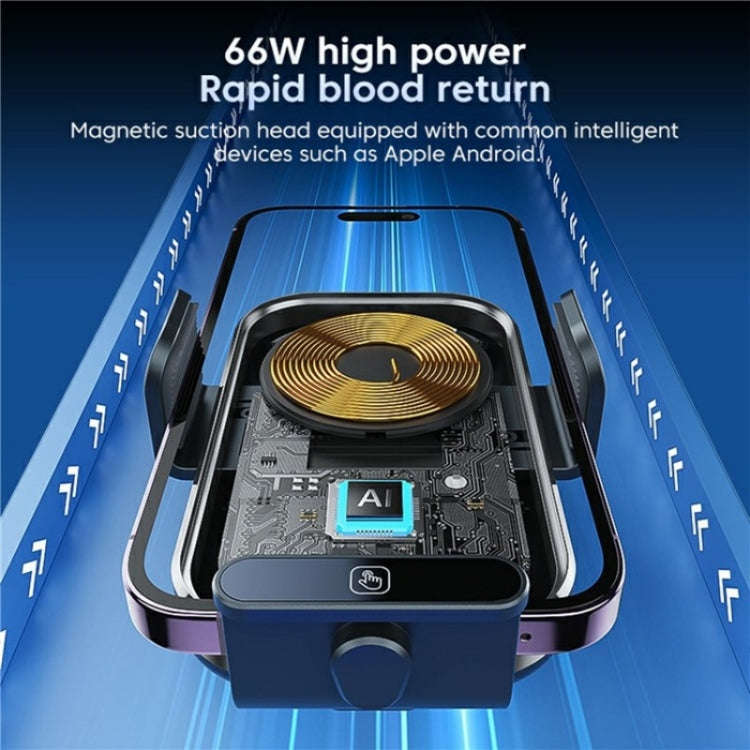 X12s Car Air Vent Wireless Charger 66W High Power Intelligent Induction Holder(Silver)