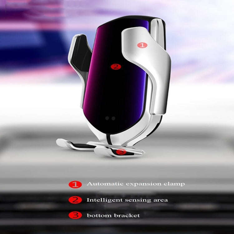 R1 Intelligent Infrared Sensor Car Wireless Charger(Silver)