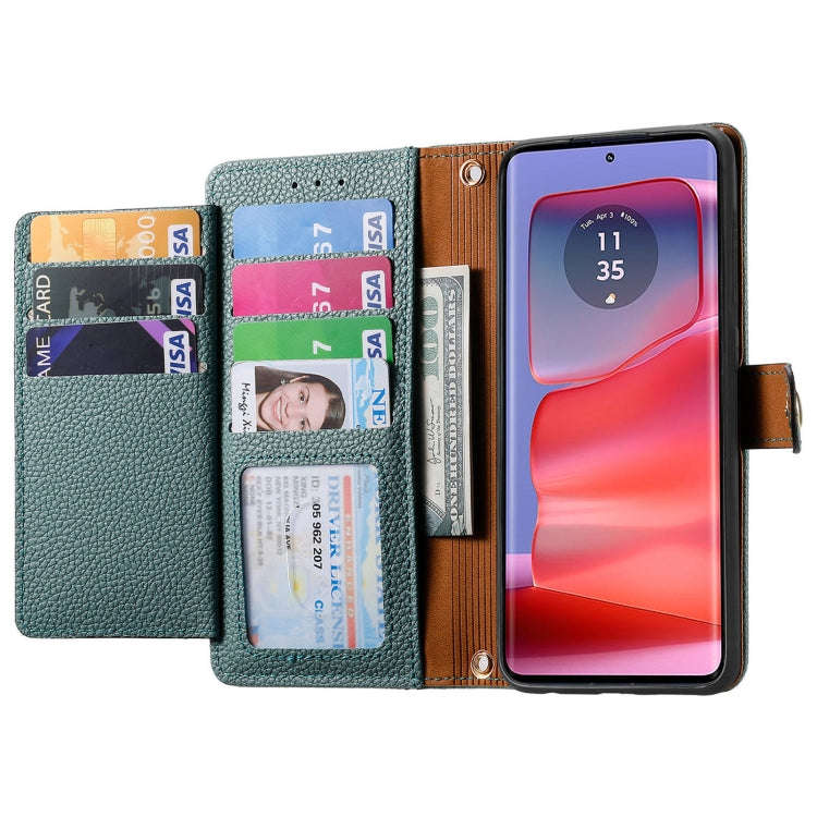 For Motorola Edge 50 Fusion Love Zipper Lanyard Leather Phone Case(Green)