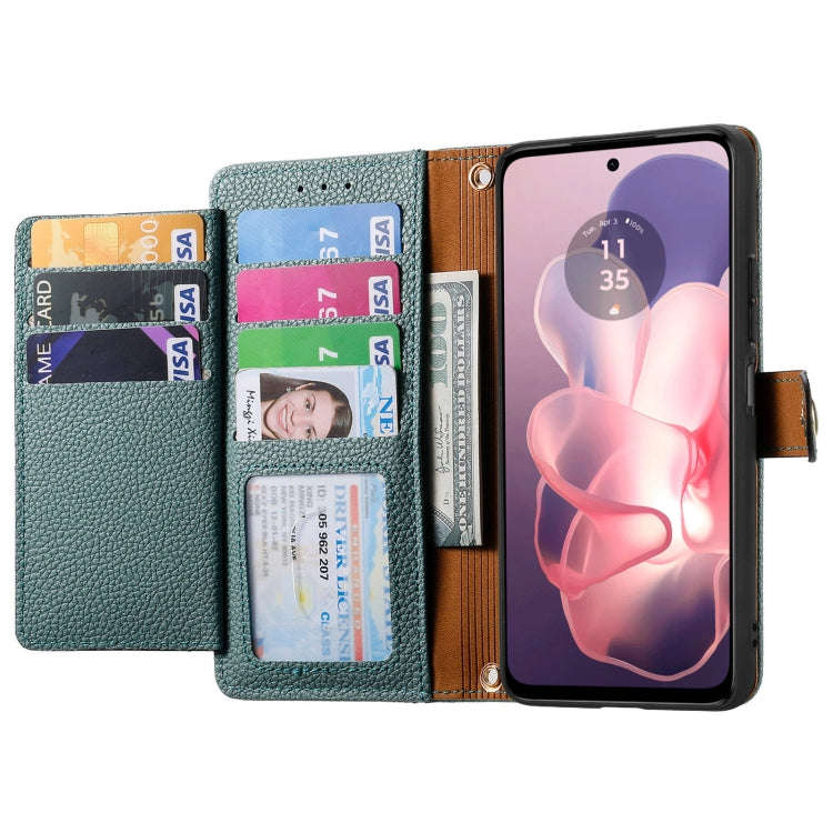 For Motorola Moto G Power 5G 2024 Love Zipper Lanyard Leather Phone Case(Green)