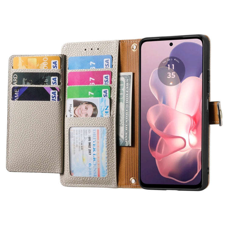 For Motorola Moto G Power 5G 2024 Love Zipper Lanyard Leather Phone Case(Gray)