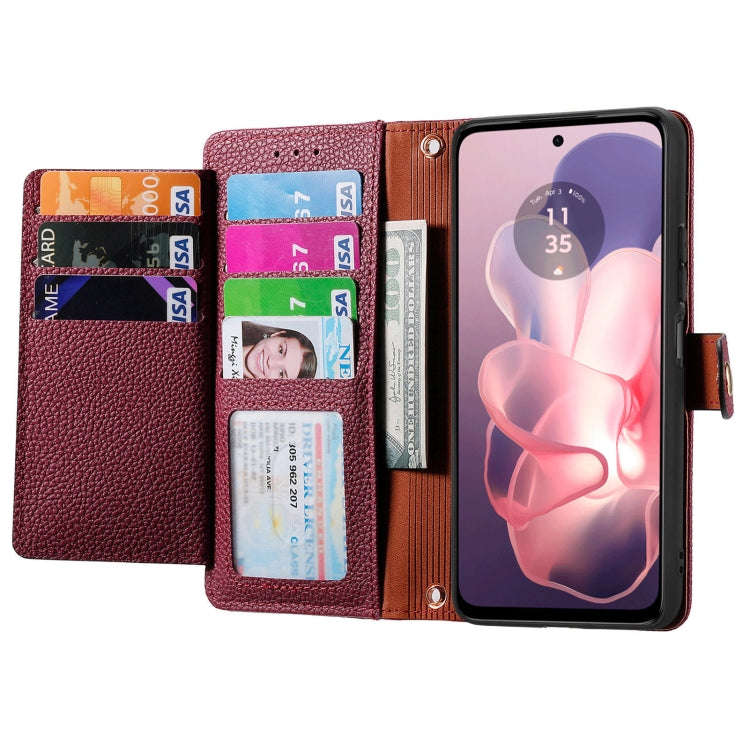 For Motorola Moto G Power 5G 2024 Love Zipper Lanyard Leather Phone Case(Red)