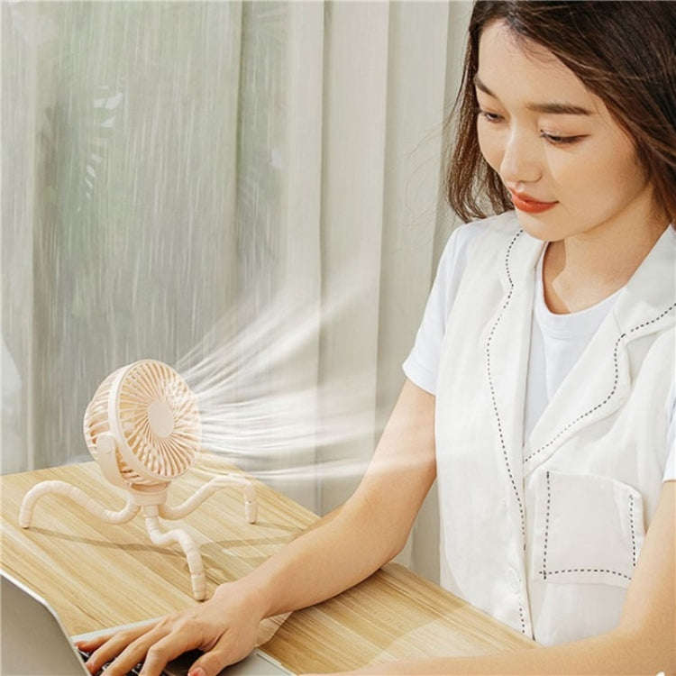 WX1020 Portable Handheld Summer Fan Flexible Octopus Tripod Baby Stroller Desktop Fan(Black)