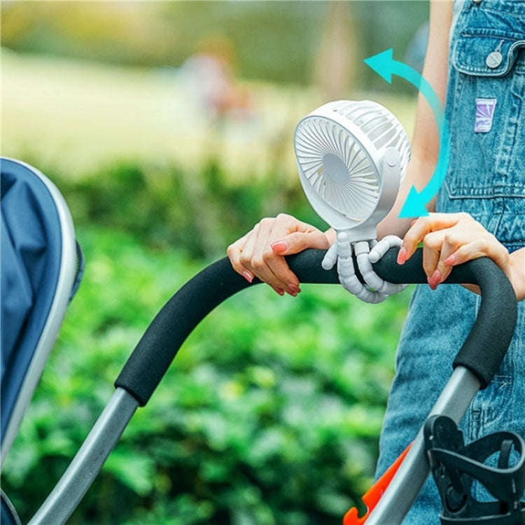 WX1020 Portable Handheld Summer Fan Flexible Octopus Tripod Baby Stroller Desktop Fan(Black)