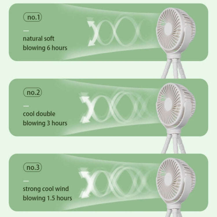 WX1020 Portable Handheld Summer Fan Flexible Octopus Tripod Baby Stroller Desktop Fan(White)