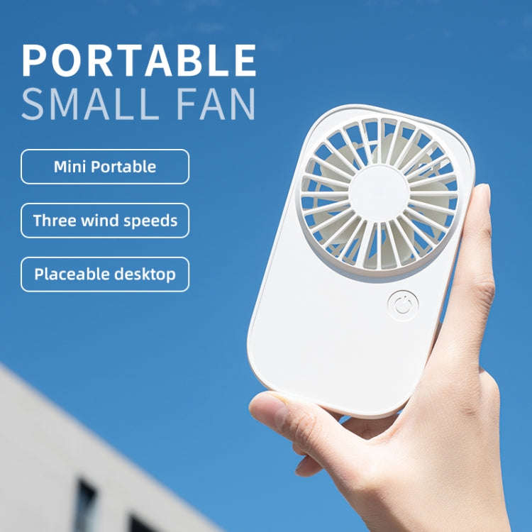 F11 Portable Rechargeable Hanging Neck Fan Cooling Handheld Fan 3 Speeds Desk Fan(White)