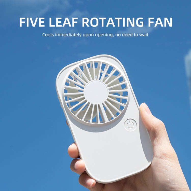 F11 Portable Rechargeable Hanging Neck Fan Cooling Handheld Fan 3 Speeds Desk Fan(White)