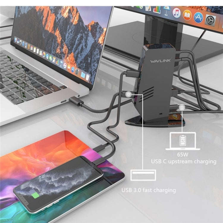WAVLINK UG69PD5 USB-C HD 60Hz Monitor Adapter Dual 4K Display Docking Station, Plug:AU Plug