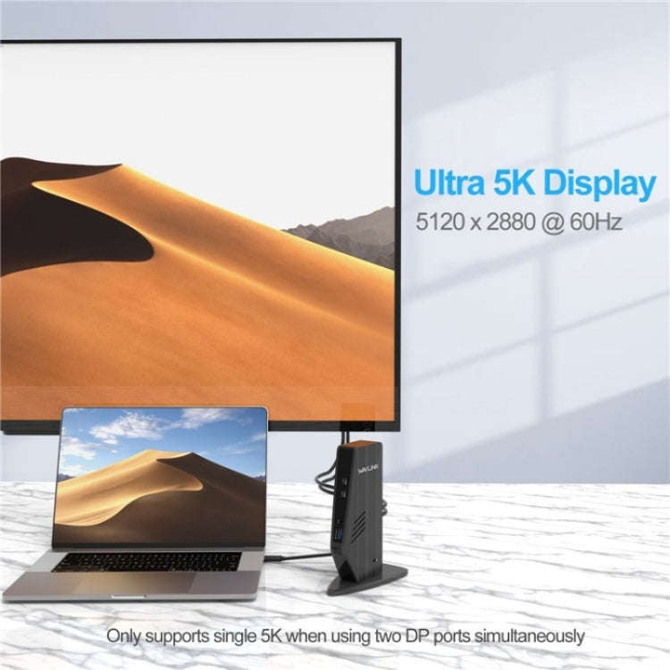 WAVLINK UG69PD5 USB-C HD 60Hz Monitor Adapter Dual 4K Display Docking Station, Plug:AU Plug