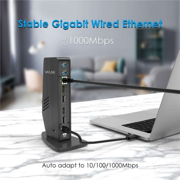 WAVLINK UG69PD5 USB-C HD 60Hz Monitor Adapter Dual 4K Display Docking Station, Plug:AU Plug