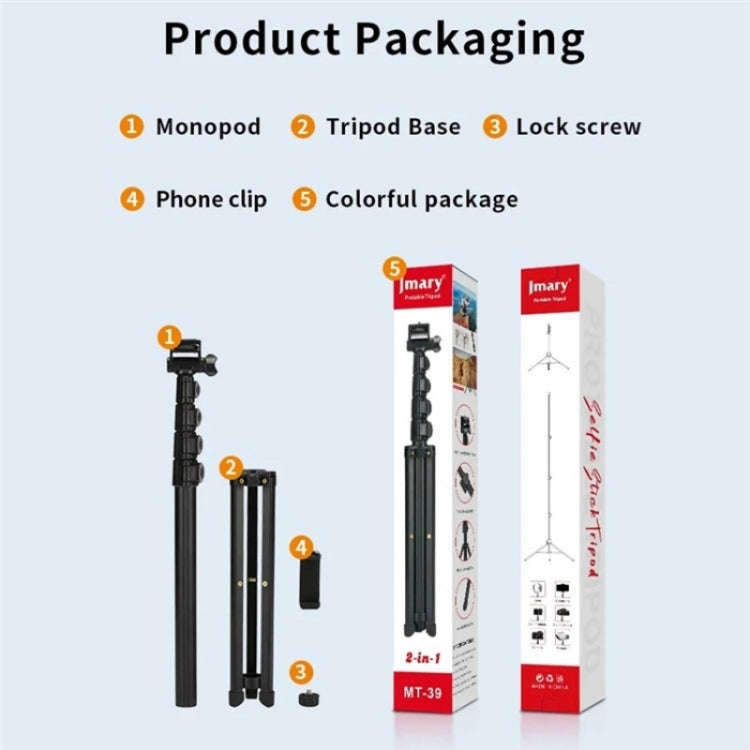 JMARY MT-39 Multifunction Live Streaming DSLR Camera Stand Holder Phone Clamp Tripod