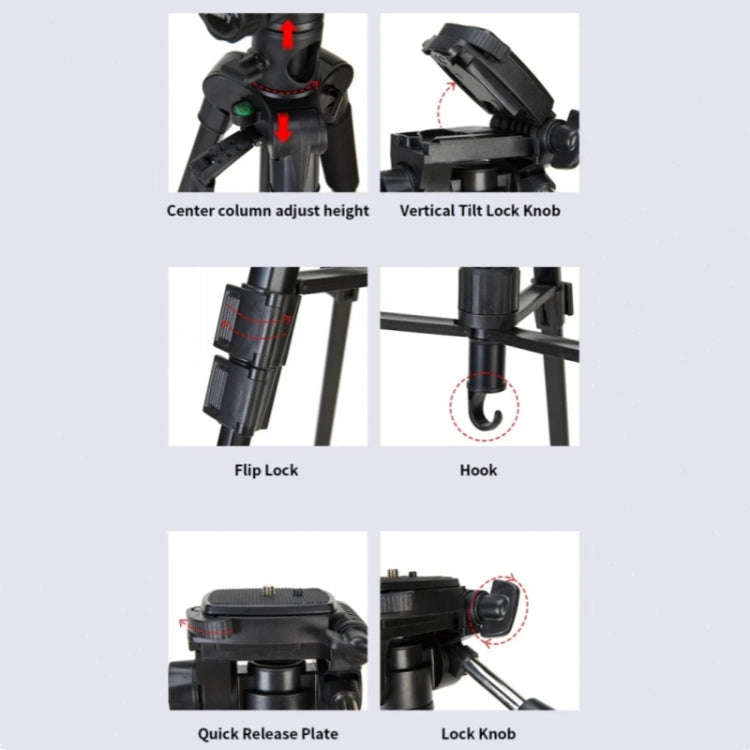 JMARY KP-2274 5-section Adjustable Monopod Multi-function Outdoor Photography Tripod